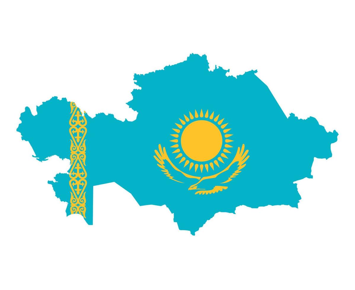 kazakistan bandiera nazionale europa emblema mappa icona illustrazione vettoriale elemento di disegno astratto