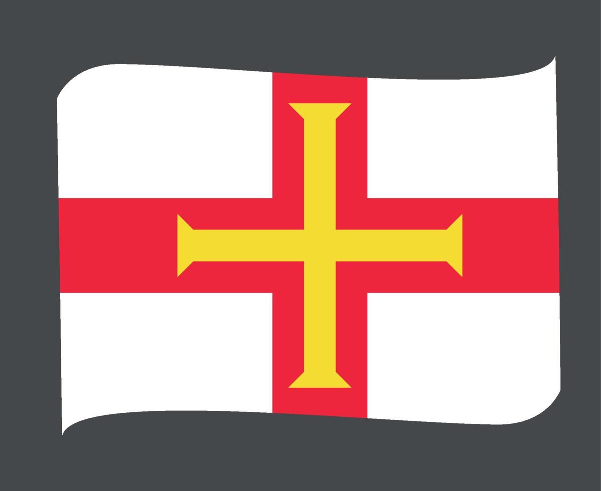 guernsey bandiera nazionale europa emblema simbolo icona illustrazione vettoriale elemento di disegno astratto