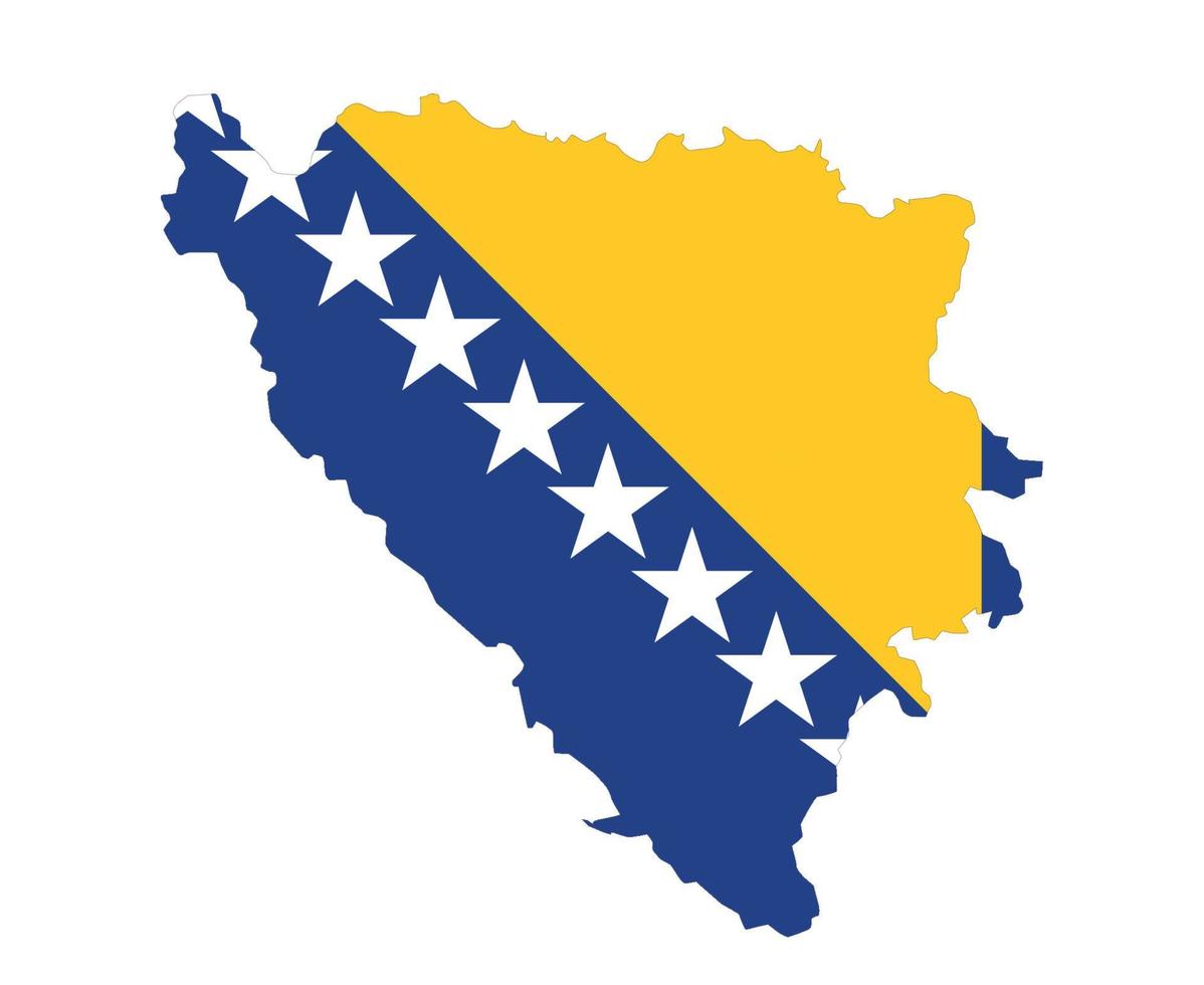 bosnia-erzegovina bandiera nazionale europa emblema mappa icona illustrazione vettoriale elemento di disegno astratto