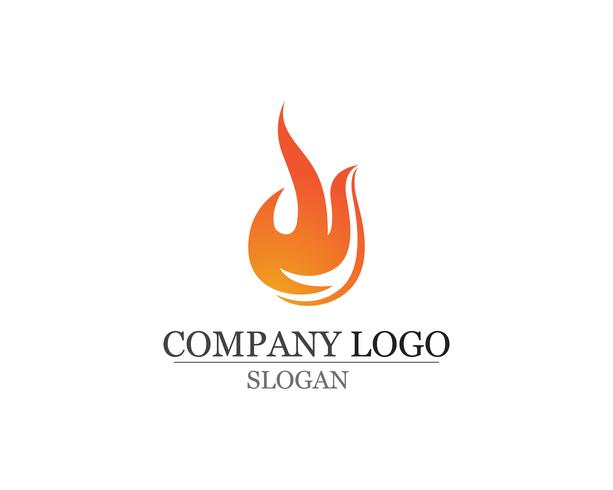 Fiamma del fuoco Logo Template vector icon Gasolio ed energia