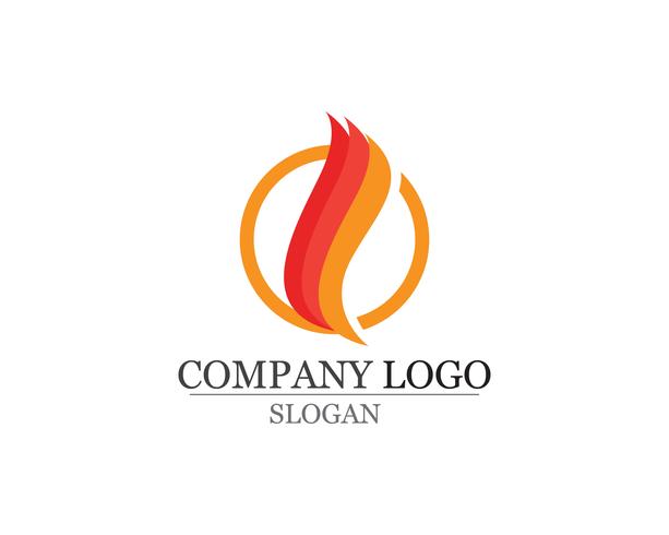Fiamma del fuoco Logo Template vector icon Gasolio ed energia