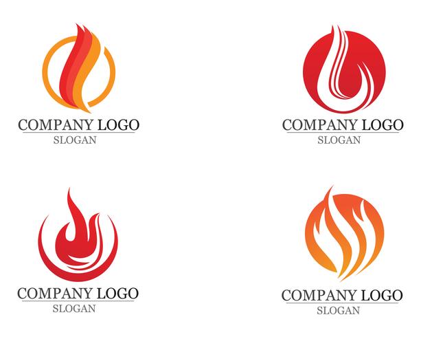 Fiamma del fuoco Logo Template vector icon Gasolio ed energia