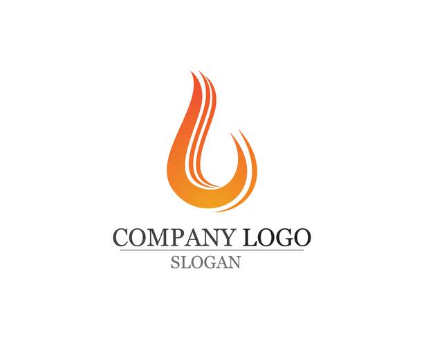 Fiamma del fuoco Logo Template vector icon Gasolio ed energia