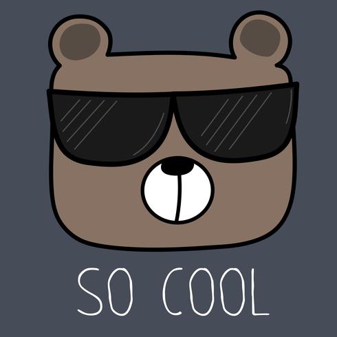 Orso freddo con l&#39;illustrazione di vettore degli occhiali da sole.