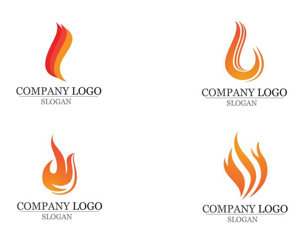 Fiamma del fuoco Logo Template vector icon Gasolio ed energia