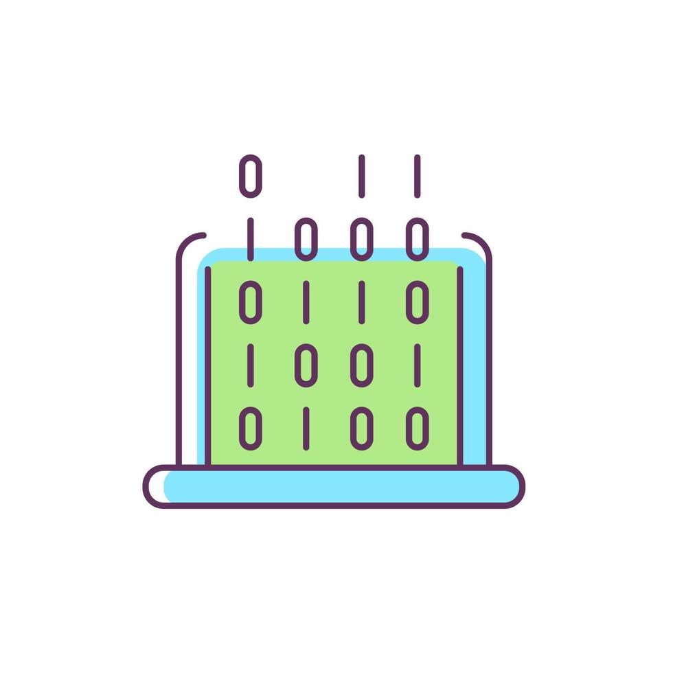 è l'icona del colore RGB. classi di codifica in scuole, università. conoscenze informatiche, abilità. hardware del computer, studio dei sistemi operativi. illustrazione vettoriale isolata. semplice disegno a tratteggio pieno