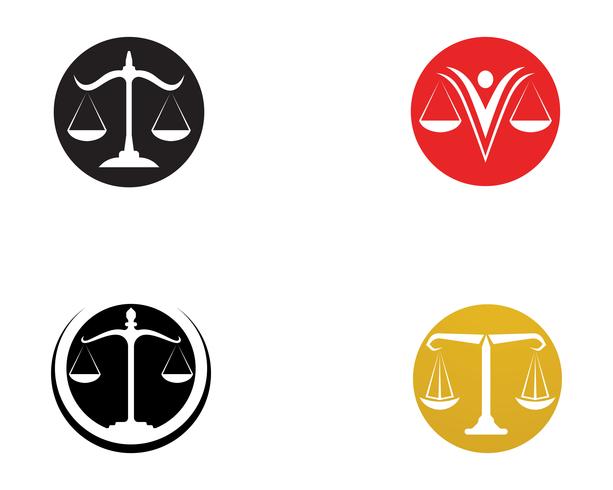Icone del modello di logo e simboli dell&#39;avvocato della giustizia app vettore