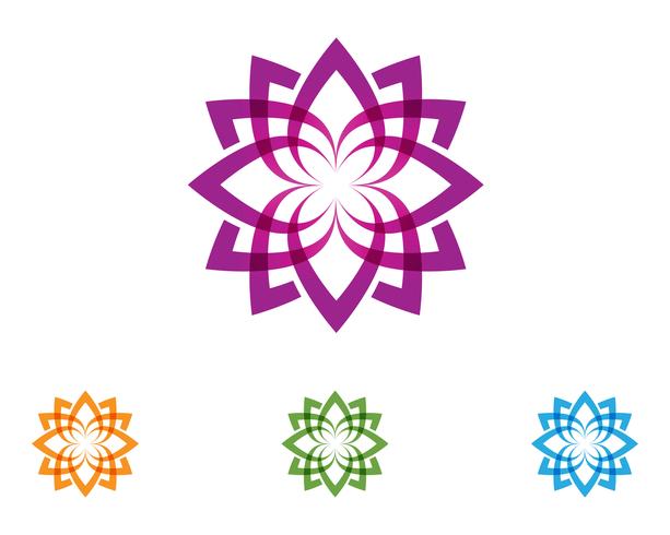 Loto fiore natura logo e simbolo modello vettoriale