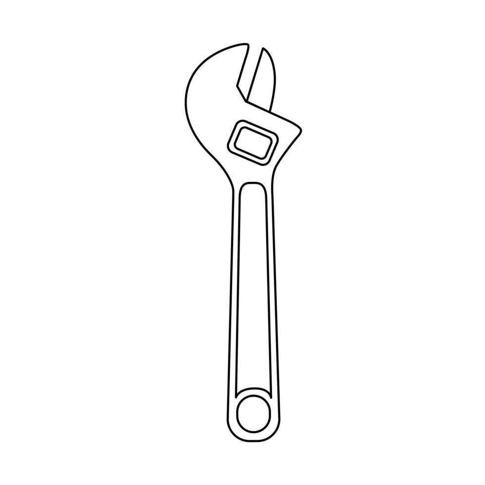 icona della chiave in acciaio. semplice illustrazione di una chiave inglese. vettore isolato su uno sfondo bianco.