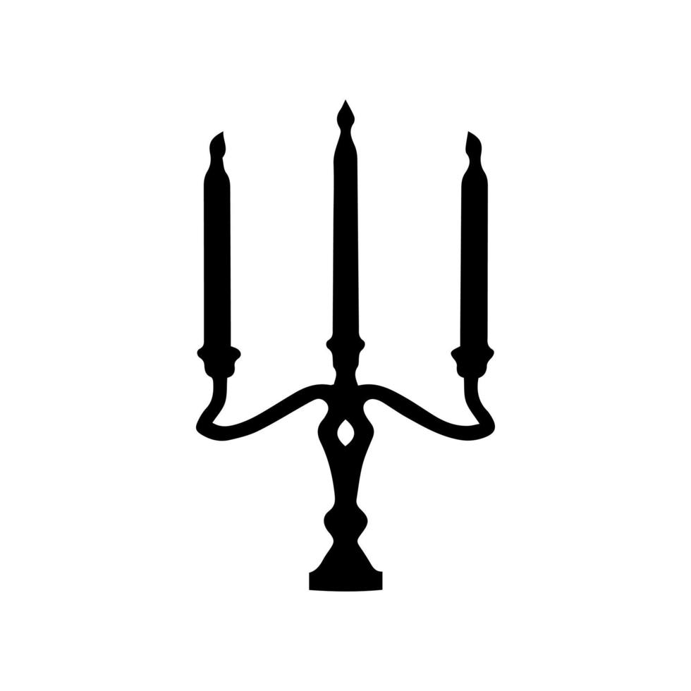 portacandele con silhouette di candele su sfondo bianco. illustrazione vettoriale. vettore