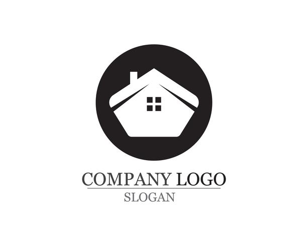 modello di icone logo e simboli di edifici domestici vettore