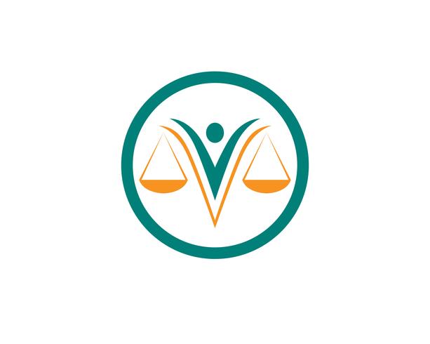 Icone del modello di logo e simboli dell&#39;avvocato della giustizia vettore