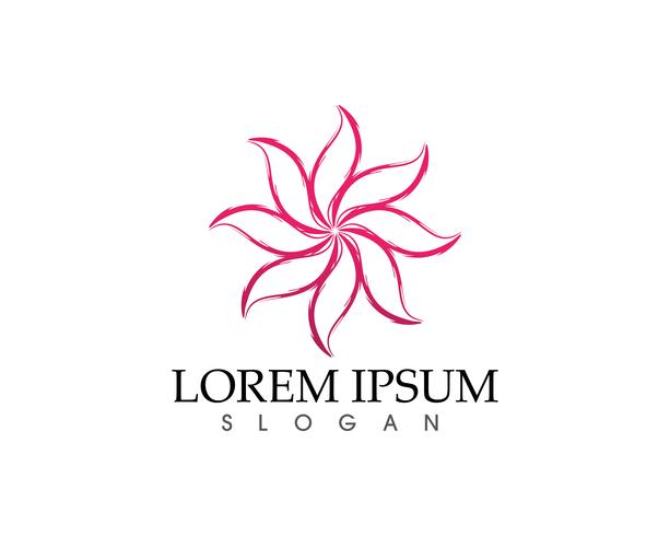 Lotus Flower Sign per Wellness, Spa e Yoga. Vettore