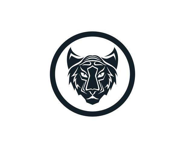 Mascotte di logo della testa della tigre su fondo bianco vettore