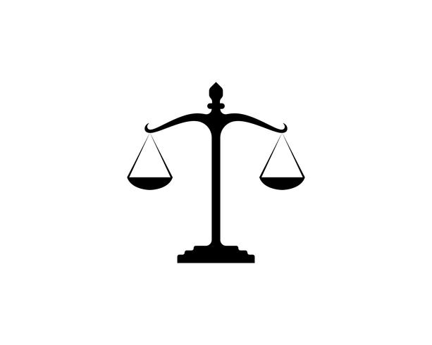 Icone del modello di logo e simboli dell&#39;avvocato della giustizia app vettore