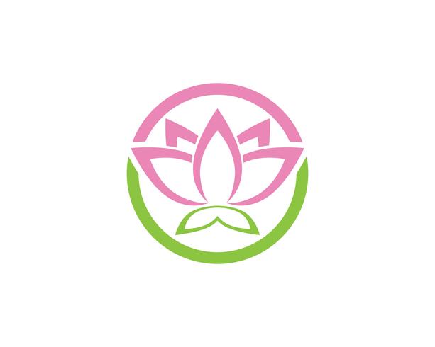 Lotus Flower Sign per Wellness, Spa e Yoga. Vettore