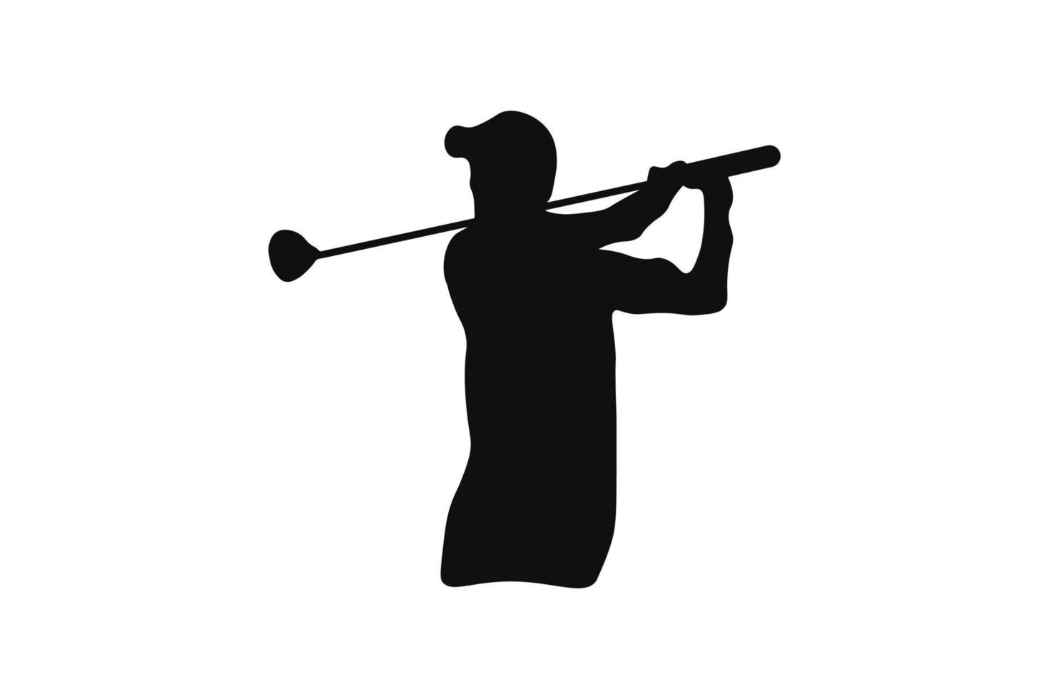 illustrazione della siluetta dell'oscillazione di golf vettore
