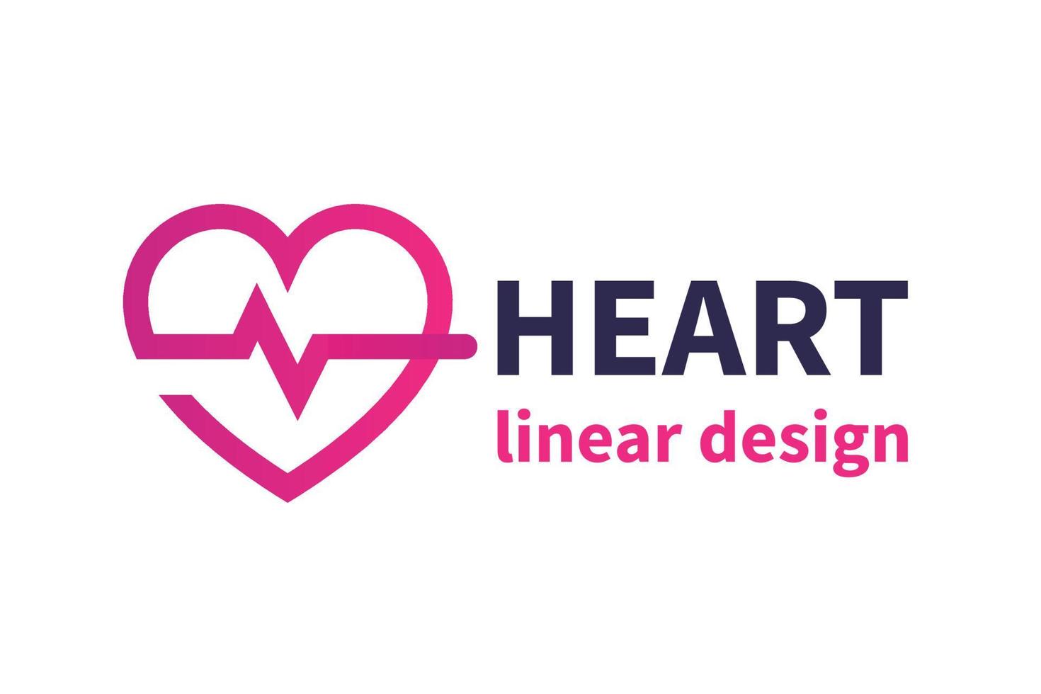 design del logo del cuore, cardiologia, medicina, icona cardiologo, illustrazione vettoriale