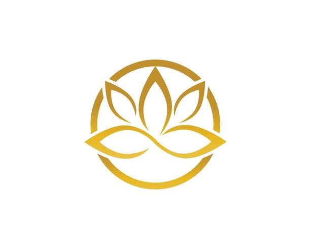 Lotus Flower Sign per Wellness, Spa e Yoga. Vettore