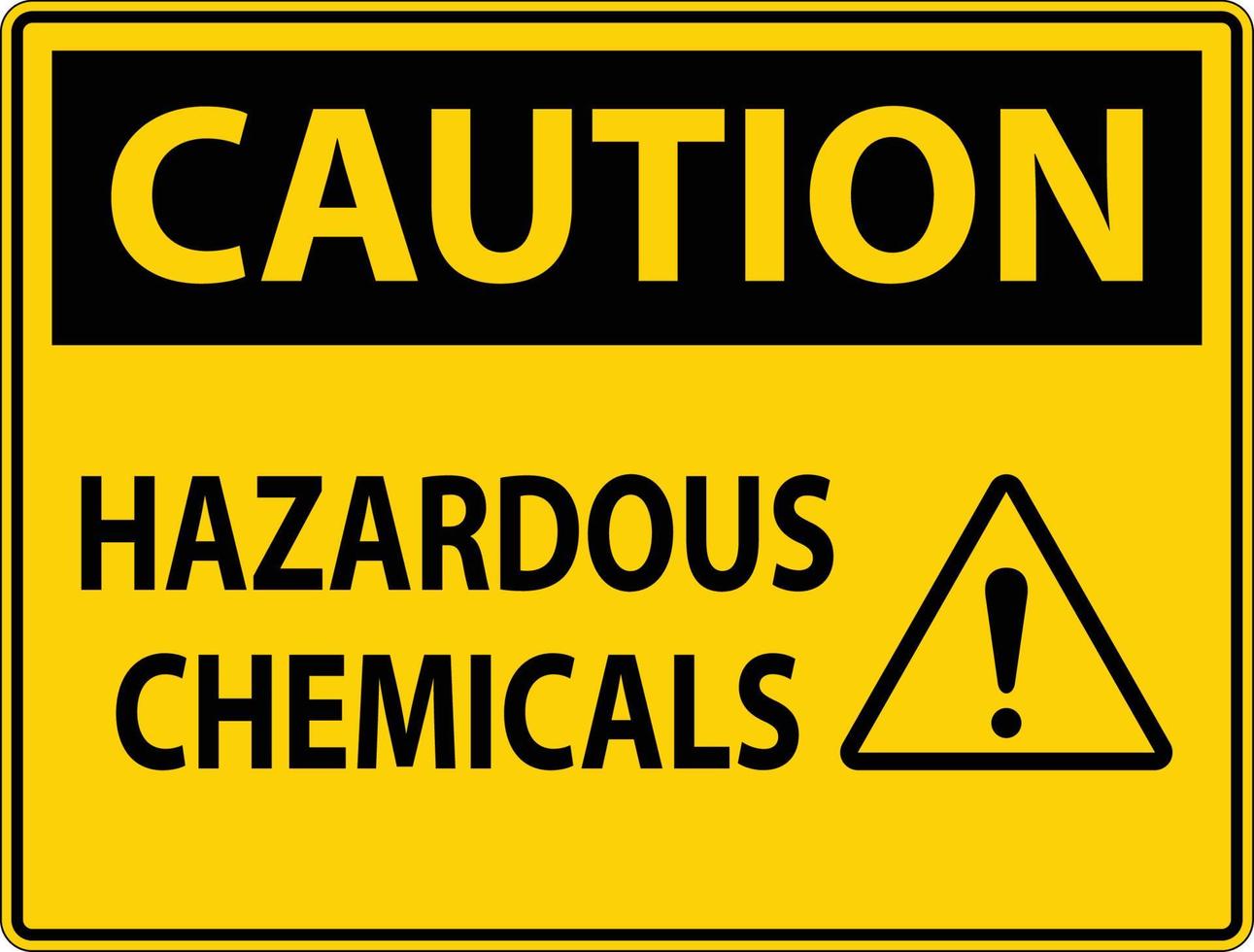 attenzione sostanze chimiche pericolose segno su sfondo bianco vettore