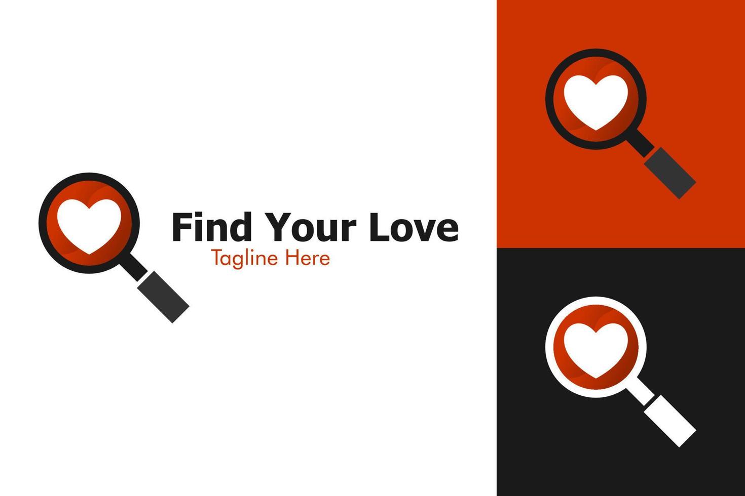 illustrazione grafica vettoriale di trova il tuo logo amore. perfetto da utilizzare per l'azienda tecnologica