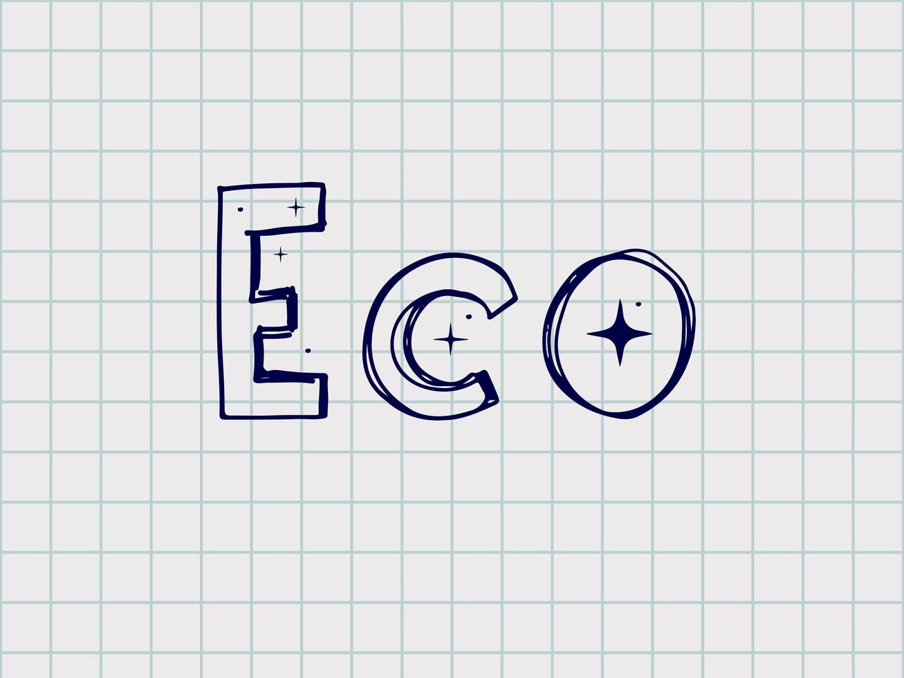 illustrazione vettoriale della parola eco con le foglie.