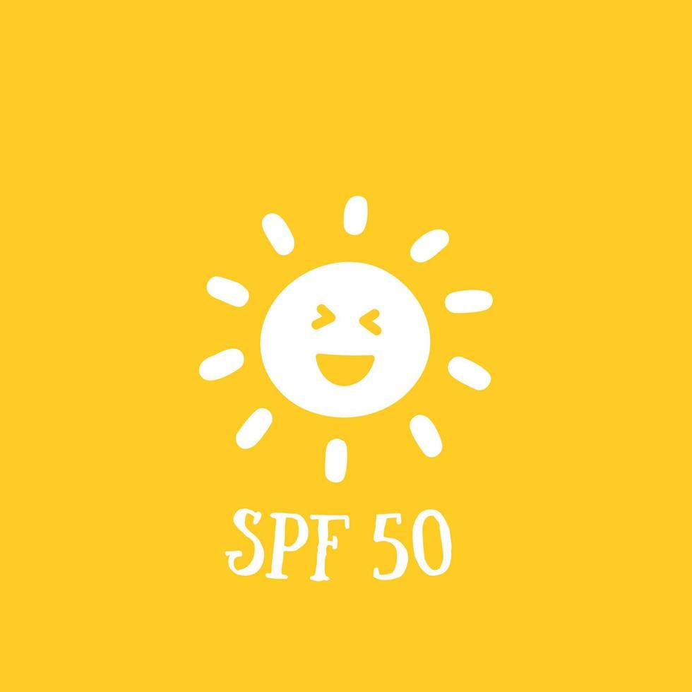 fattore di protezione solare, grafica vettoriale spf 50