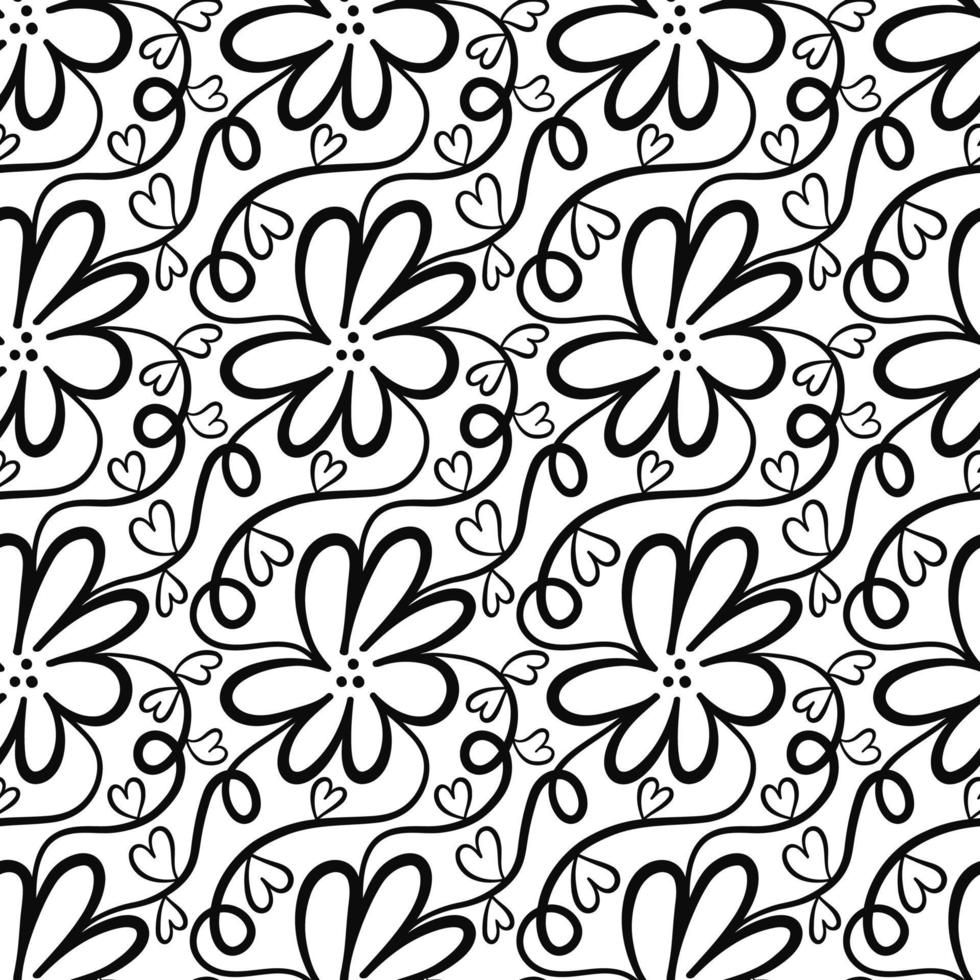doodle margherita fiore linea arte modello vettore