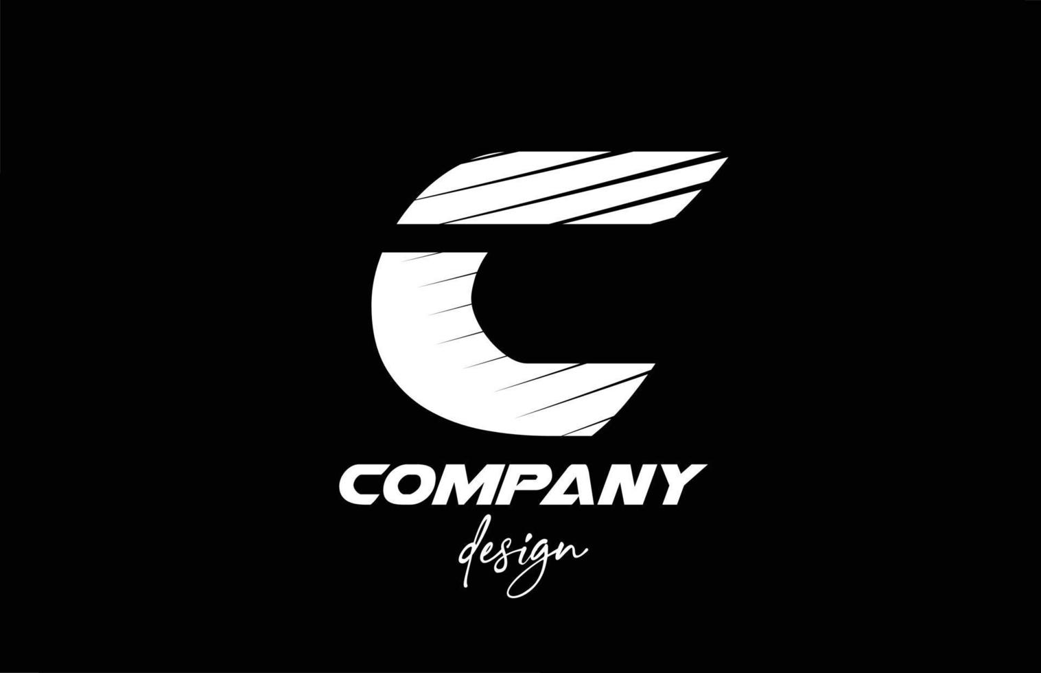 c alfabeto lettera icona logo design con colore bianco e nero. modello creativo per azienda e affari con stile audace affettato vettore