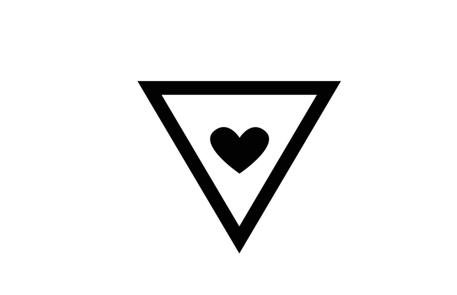 v amore cuore alfabeto lettera icona logo con colore e linea in bianco e nero. design creativo per azienda o impresa vettore