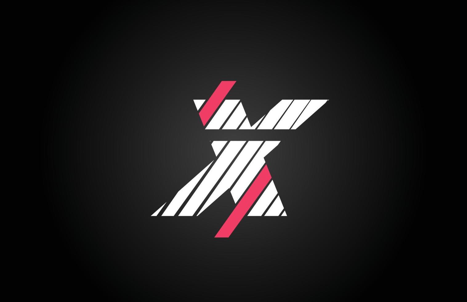 design della linea x alfabeto lettera icona logo design. modello creativo per affari e società con colore rosa e bianco vettore