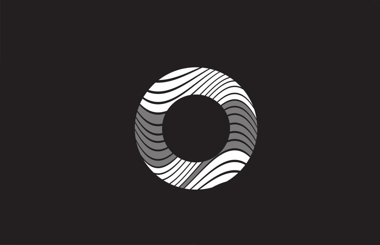linee bianche e nere o design del logo dell'icona della lettera dell'alfabeto. modello creativo per le imprese vettore