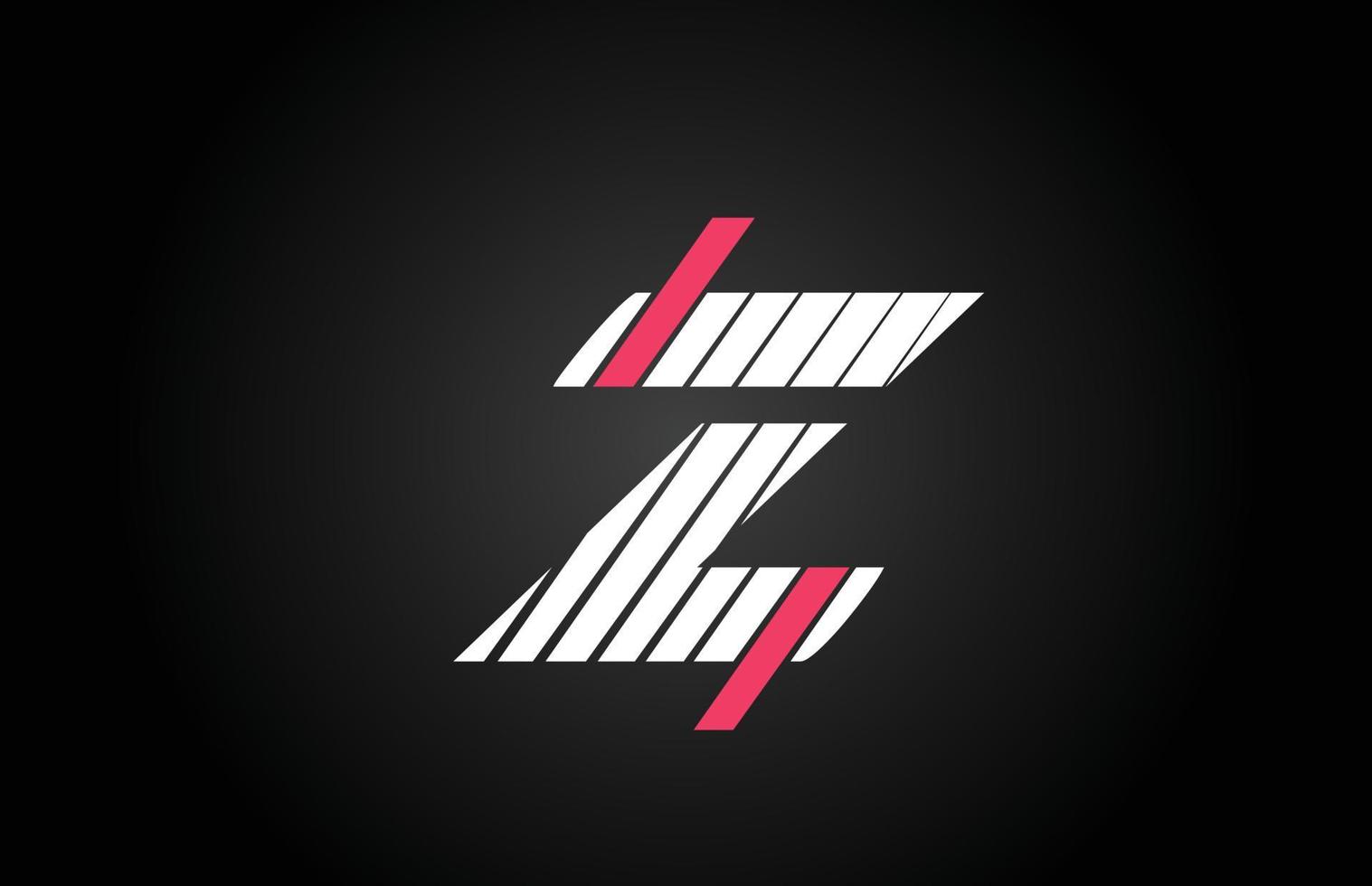 design della linea z alfabeto lettera icona logo design. modello creativo per affari e società con colore rosa e bianco vettore