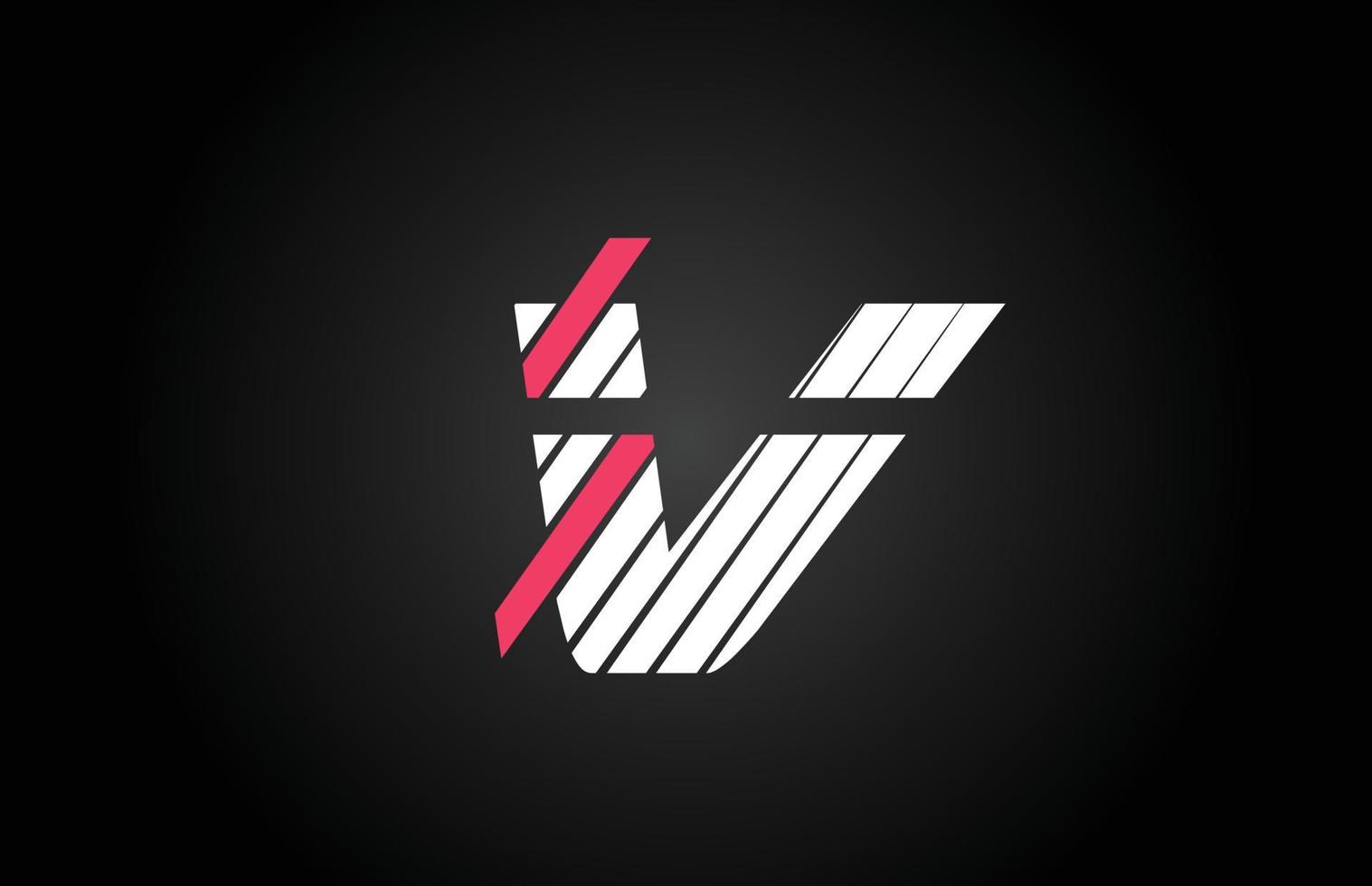 design della linea v alfabeto lettera icona logo design. modello creativo per affari e società con colore rosa e bianco vettore