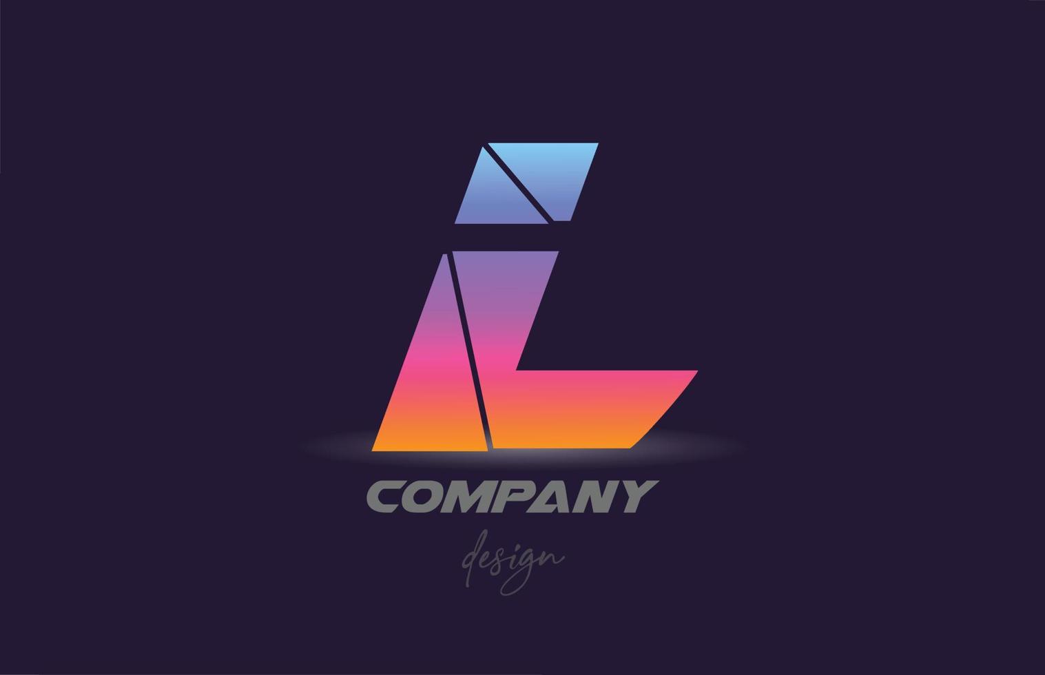 l alfabeto lettera icona logo con stile affettato e design colorato. modello creativo per azienda e business vettore