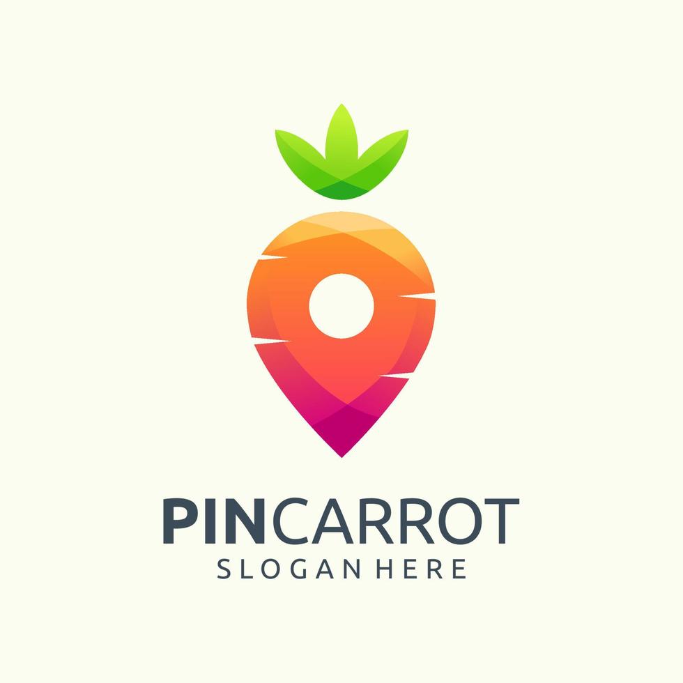 pin carota logo design illustrazione vettoriale