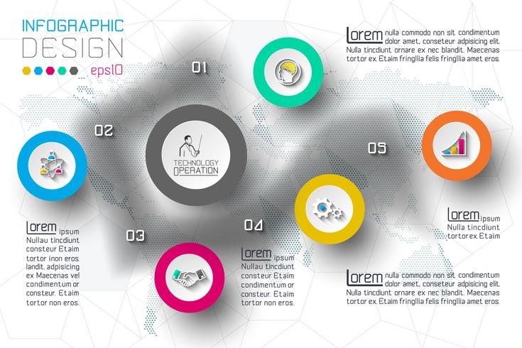 Opzioni del passaggio di affari e modello astratto di opzioni di numero di infographics. vettore