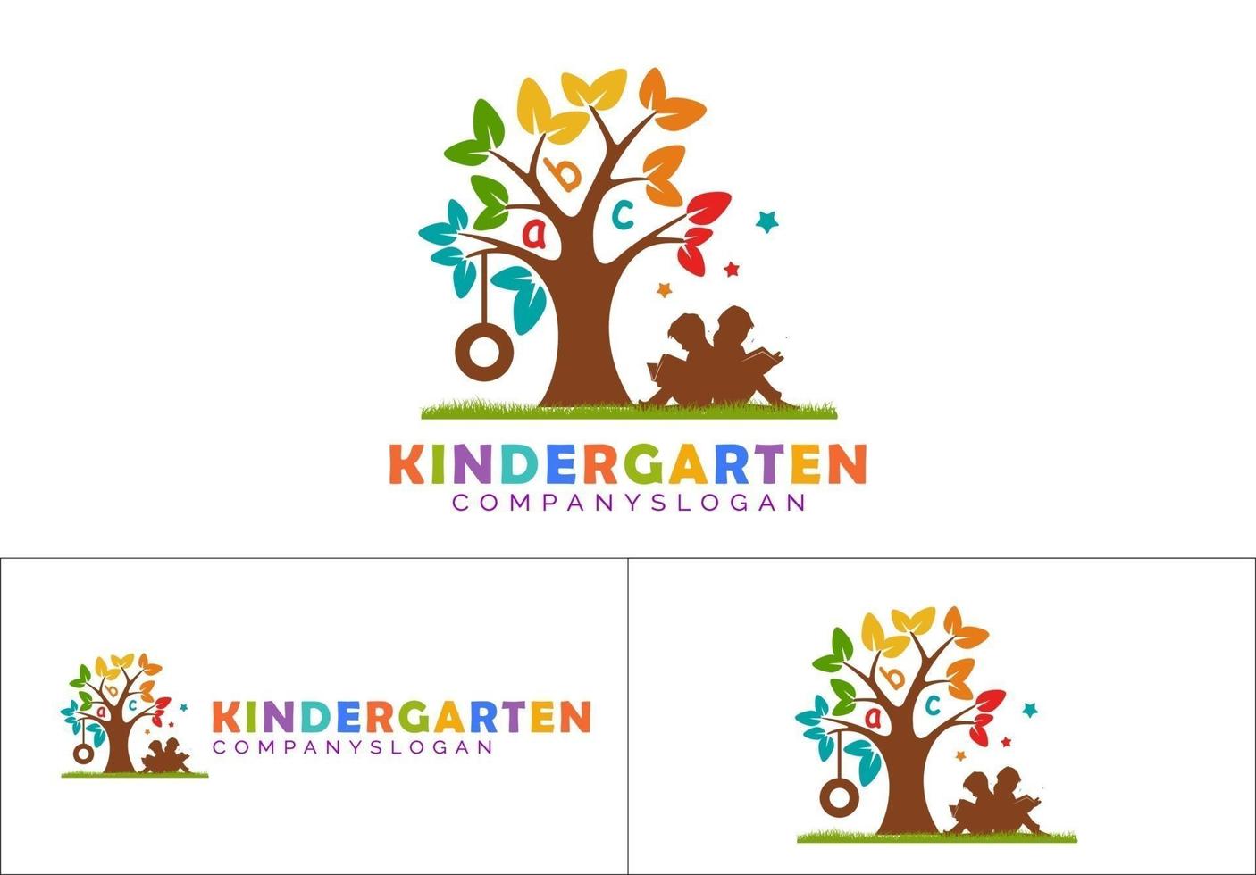 concetto di logo di scuola materna vettore