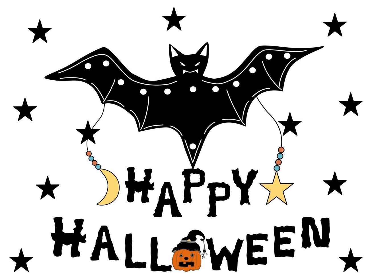 elementi pipistrello per decorazioni di halloween vettore