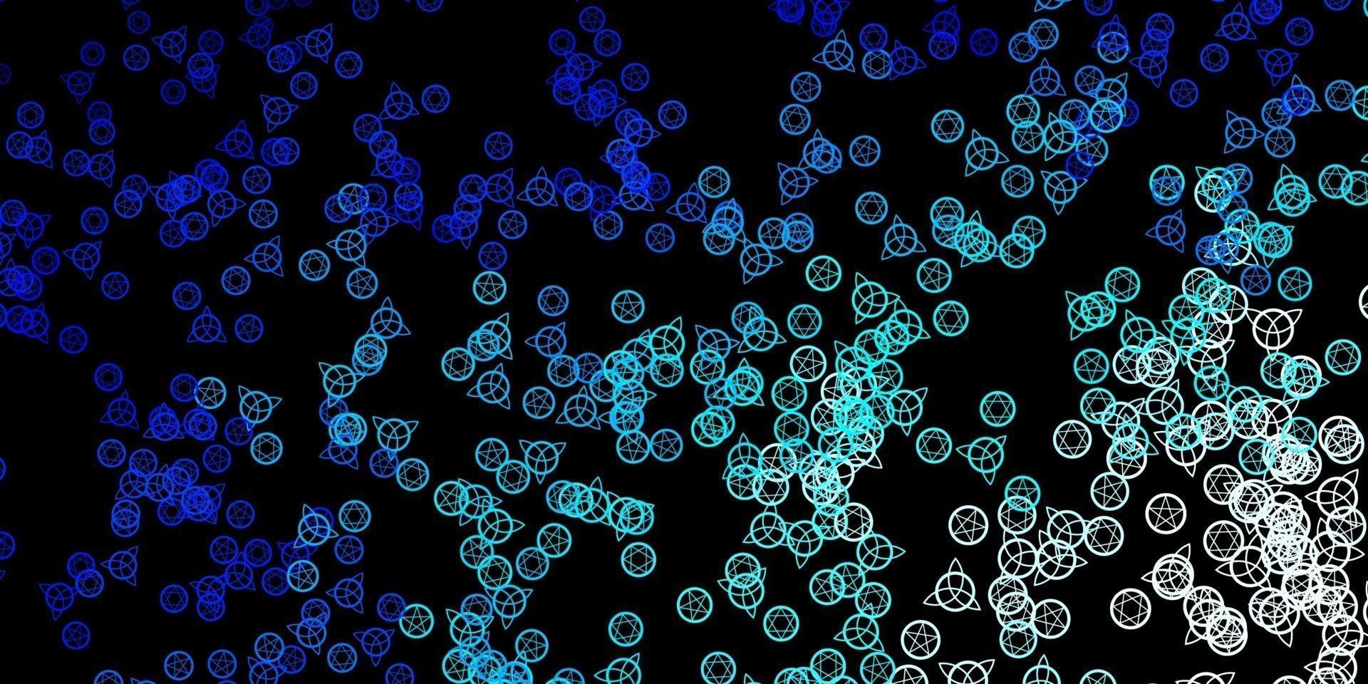 sfondo vettoriale blu scuro con simboli occulti.