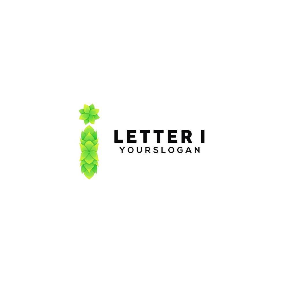 modello di progettazione logo colorato lettera i vettore