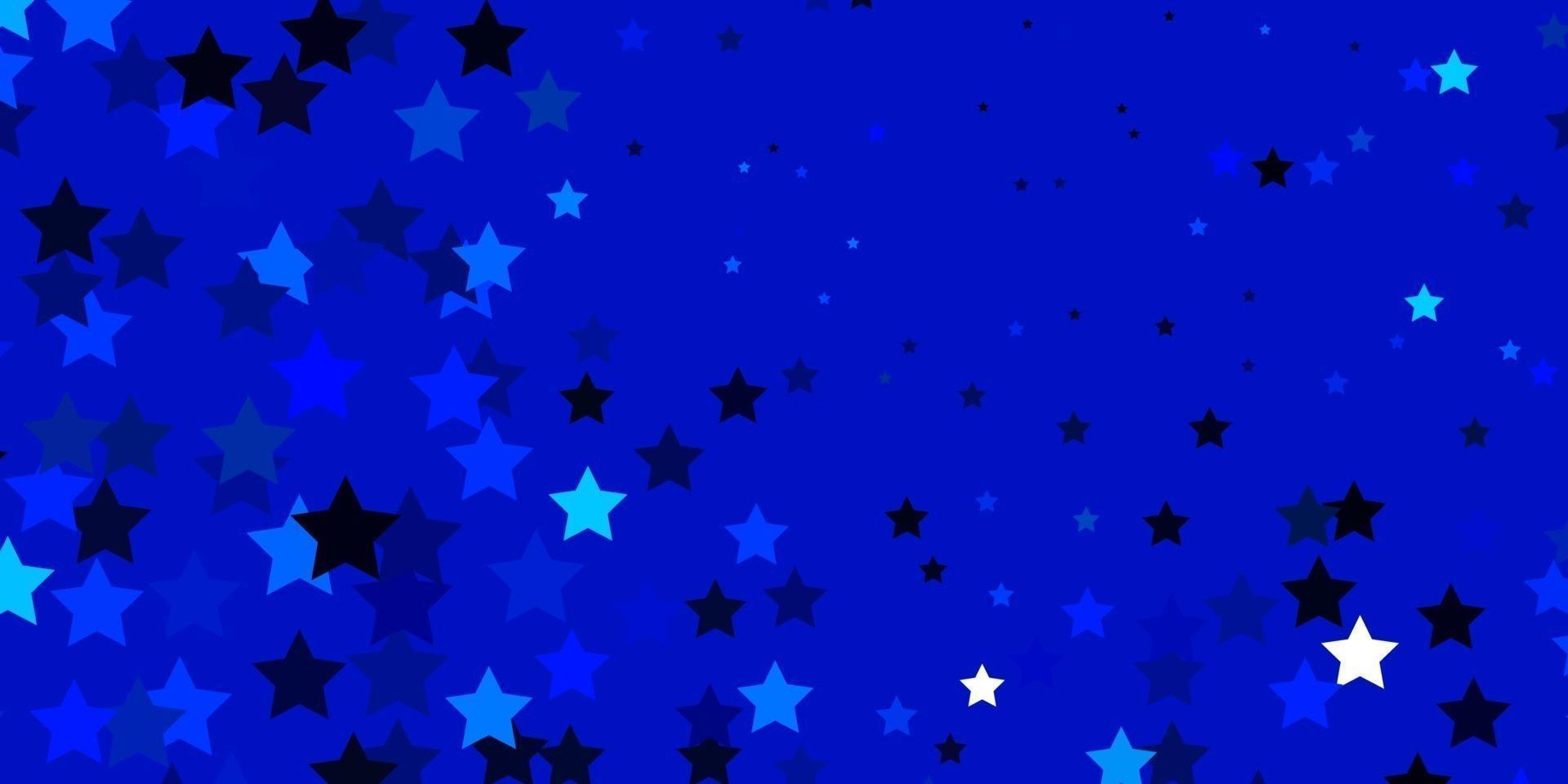 modello vettoriale blu scuro con stelle al neon.