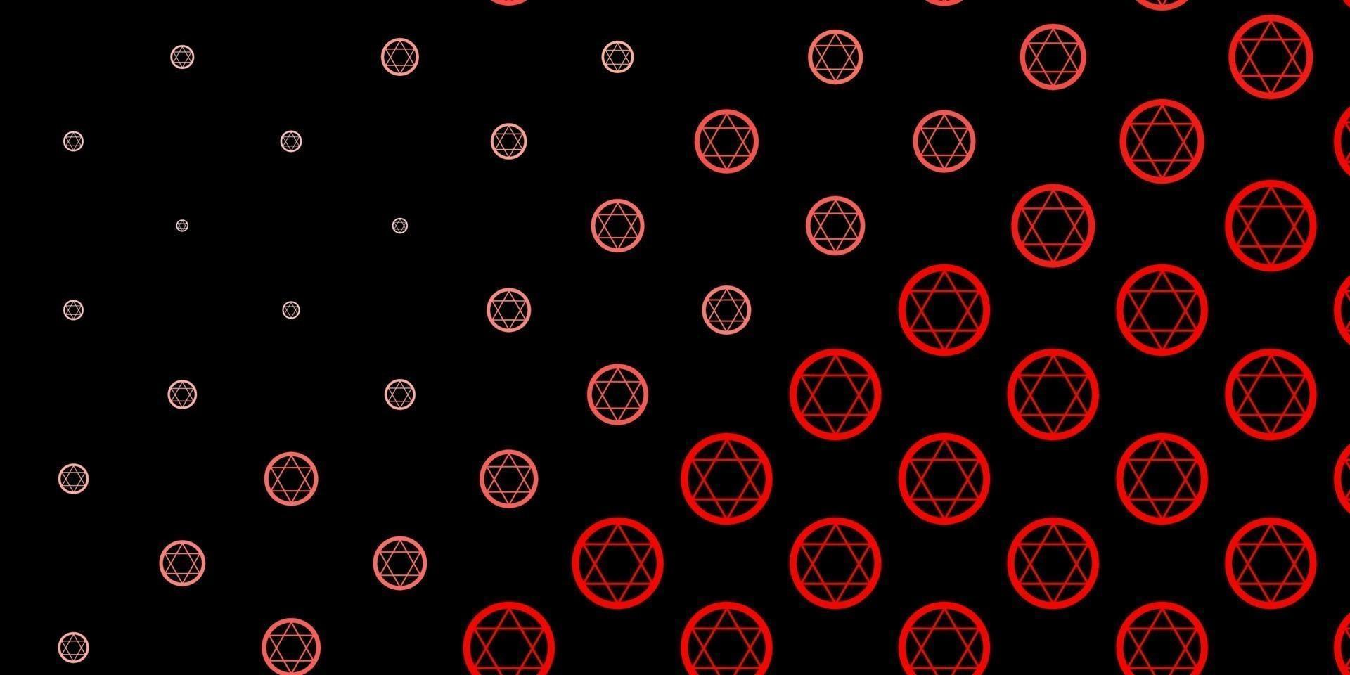 sfondo vettoriale rosso scuro con simboli occulti.