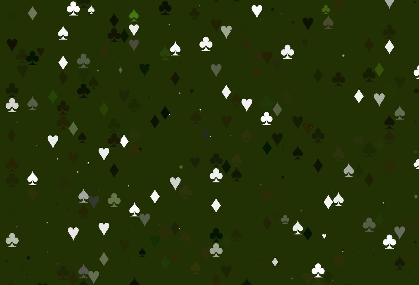 sfondo vettoriale verde chiaro con segni di carte.