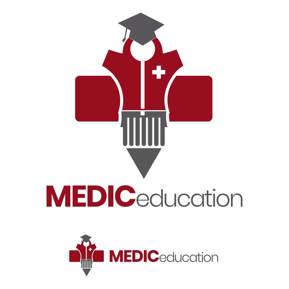 logo dell'educazione medica degli studenti vettore