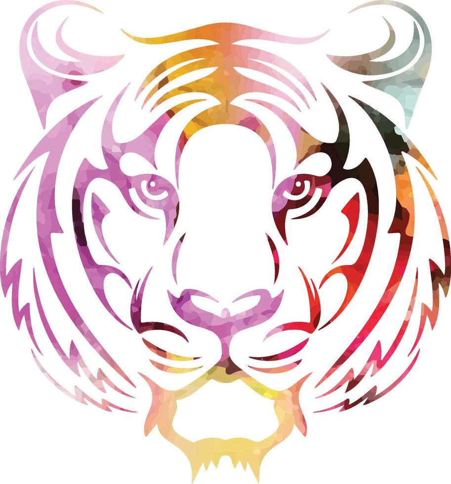 camicia coraggiosa tigre animale dell'acquerello vettore