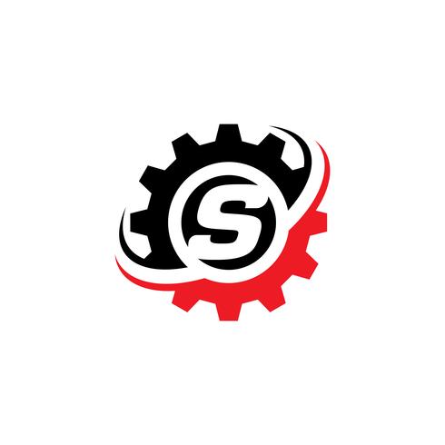 Modello di progettazione di logo Gear S lettera vettore