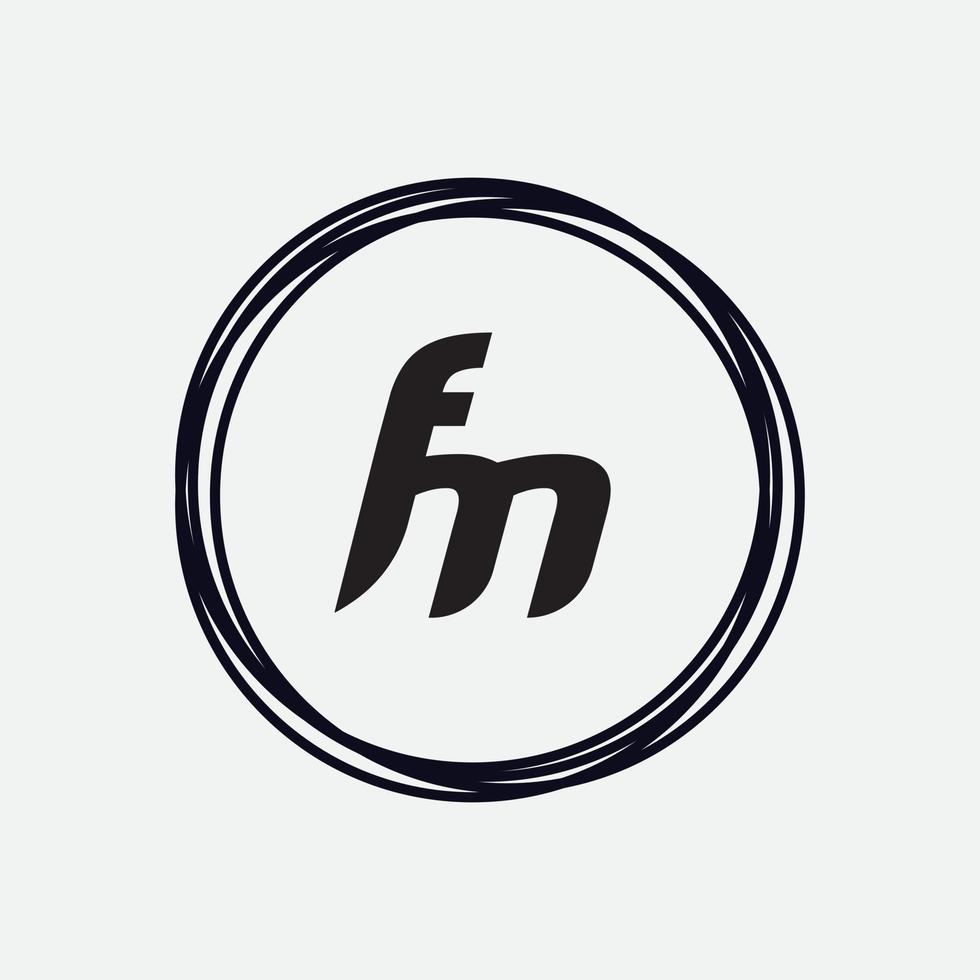 vettore unico del logo fm della lettera del monogramma