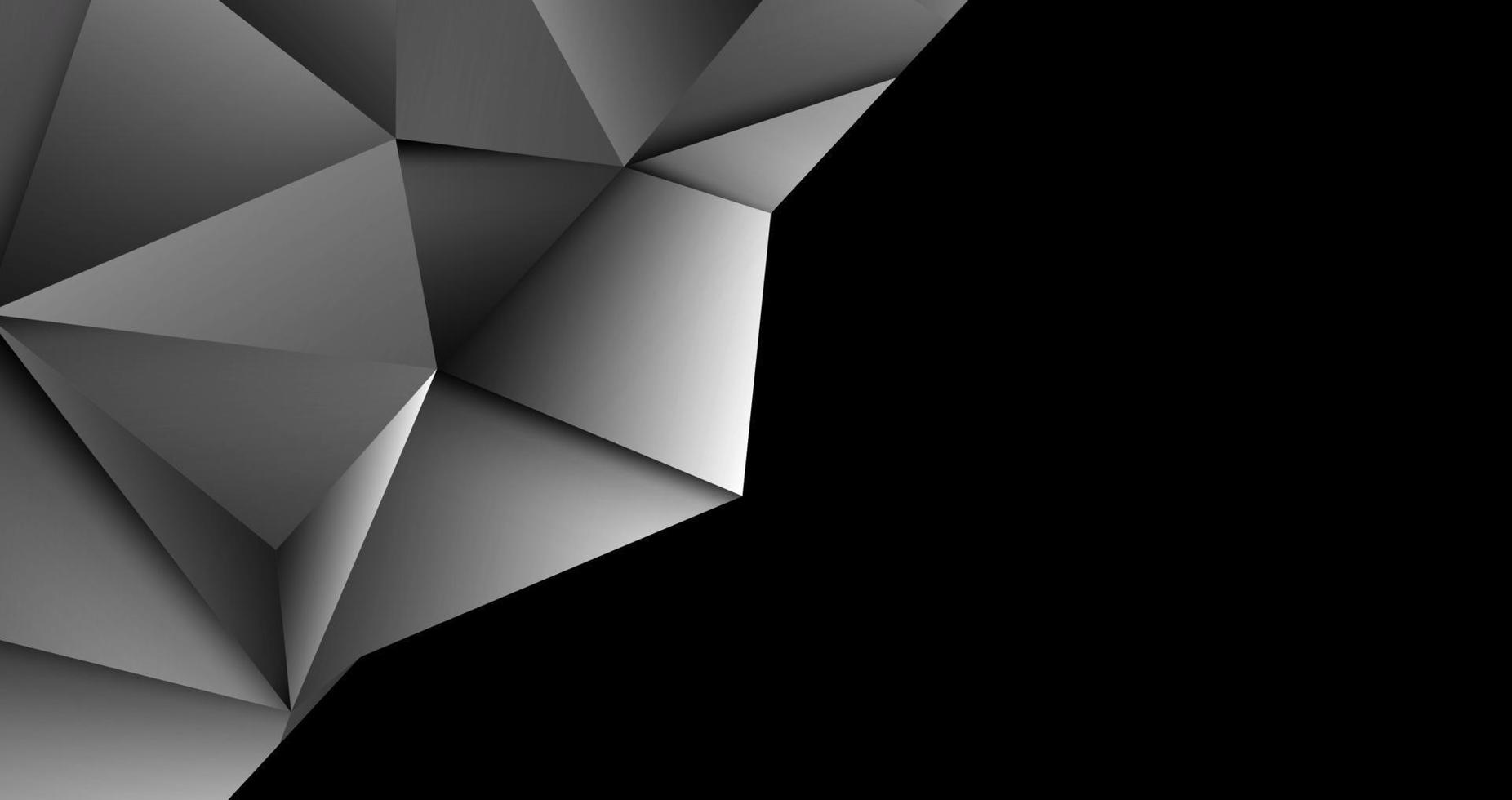 sfondo argento realistico, stile triangolare sgualcito geometrico astratto. vettore