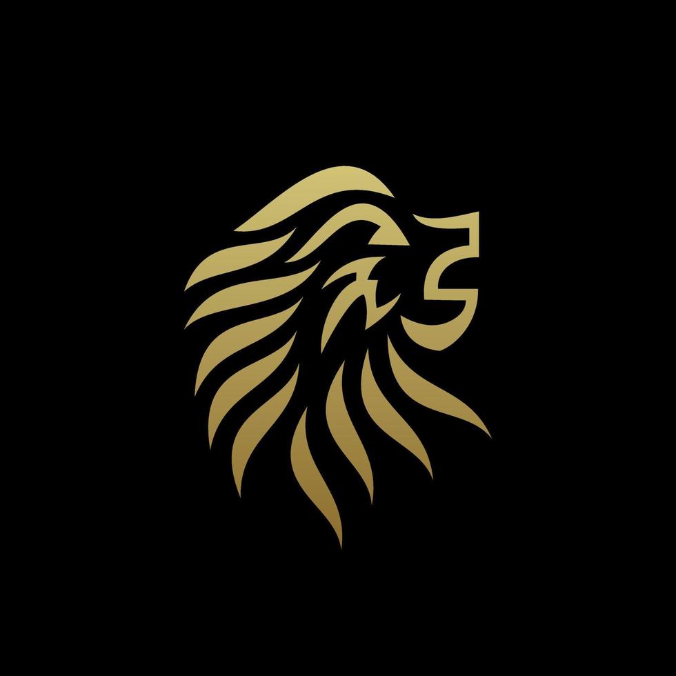 modello di progettazione logo testa di leone vettore
